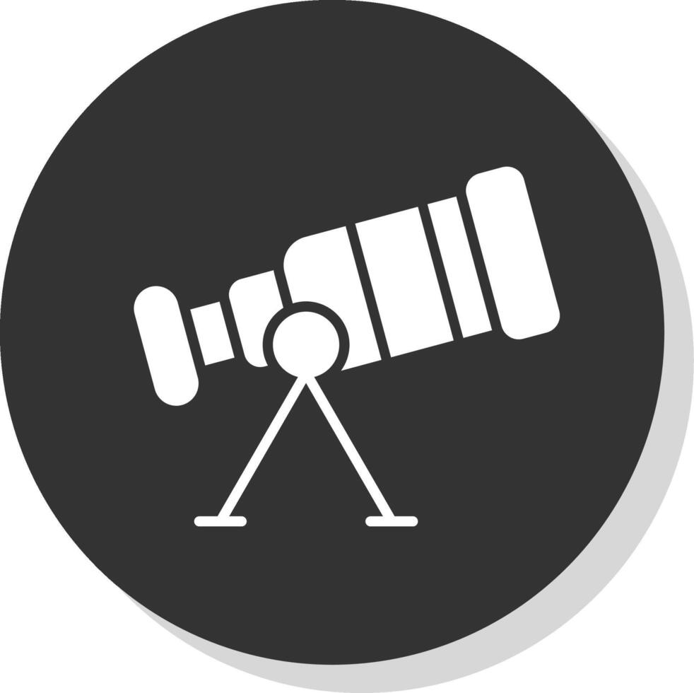 Telescope Glyph Shadow Circle Icon Design vector