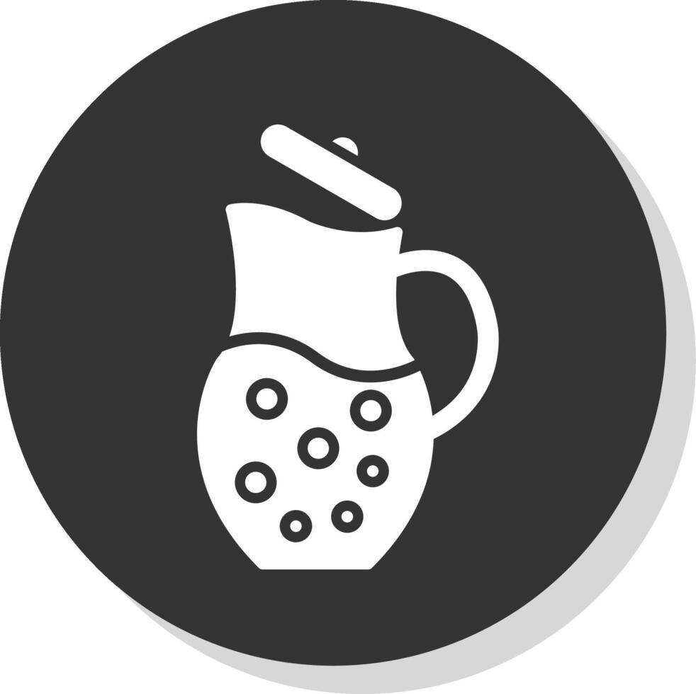 Jug Glyph Shadow Circle Icon Design vector