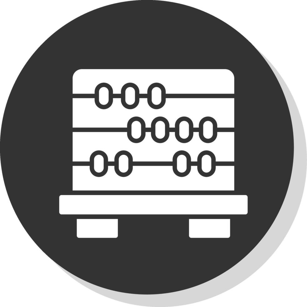 Abacus Glyph Shadow Circle Icon Design vector