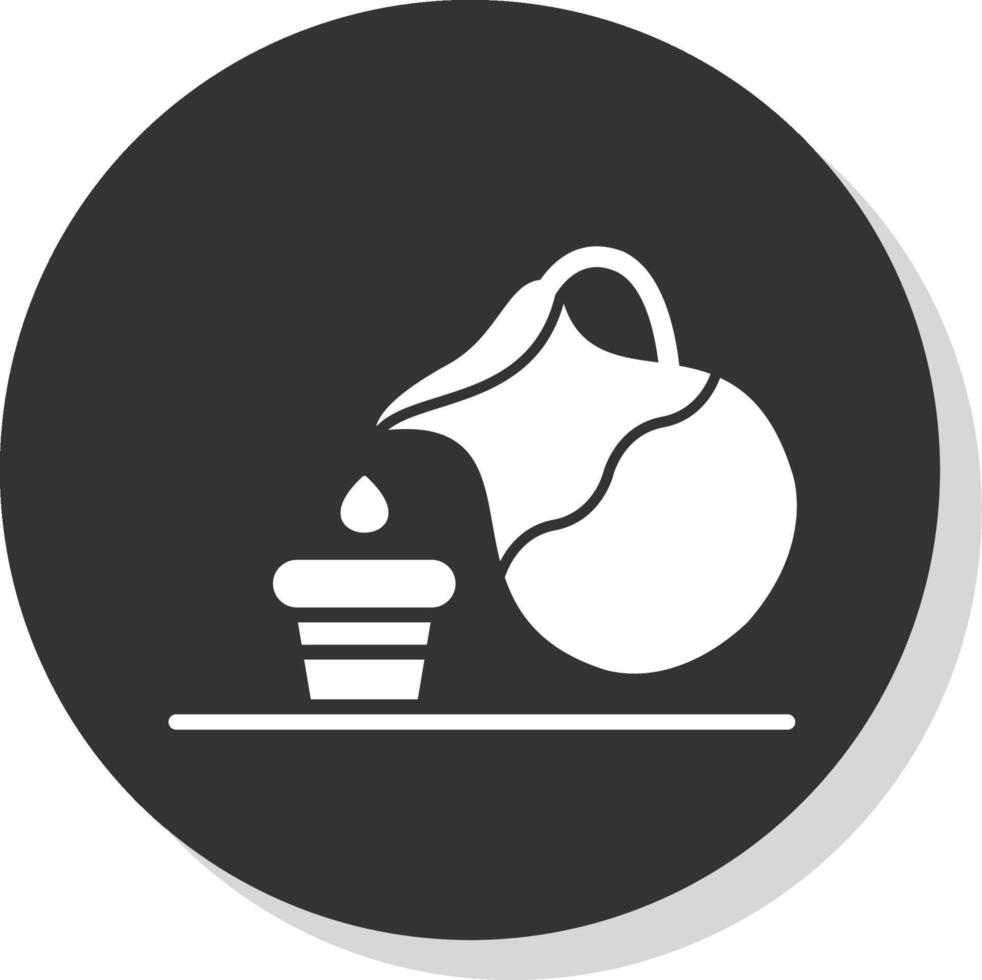 Water Jug Glyph Shadow Circle Icon Design vector