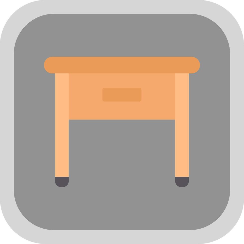 Side Table Flat round corner Icon Design vector