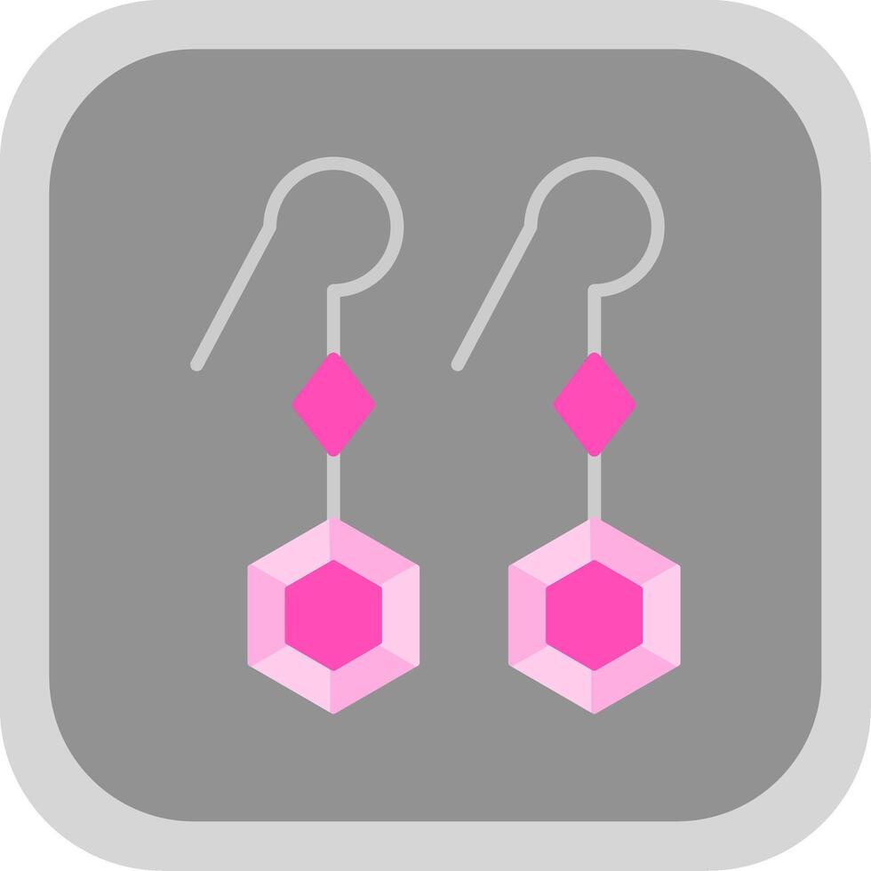 Earring Flat round corner Icon Design vector