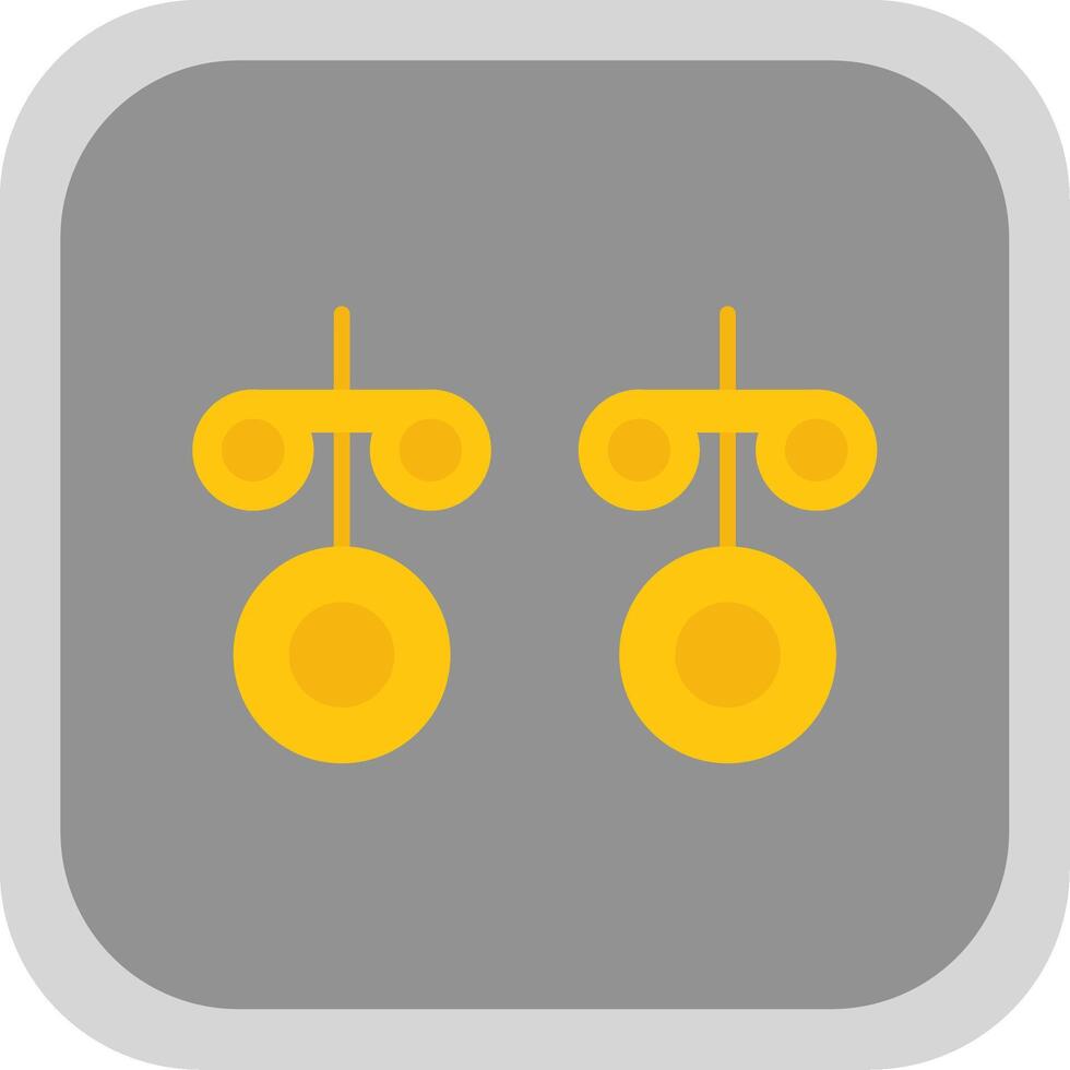 Stud Earrings Flat round corner Icon Design vector