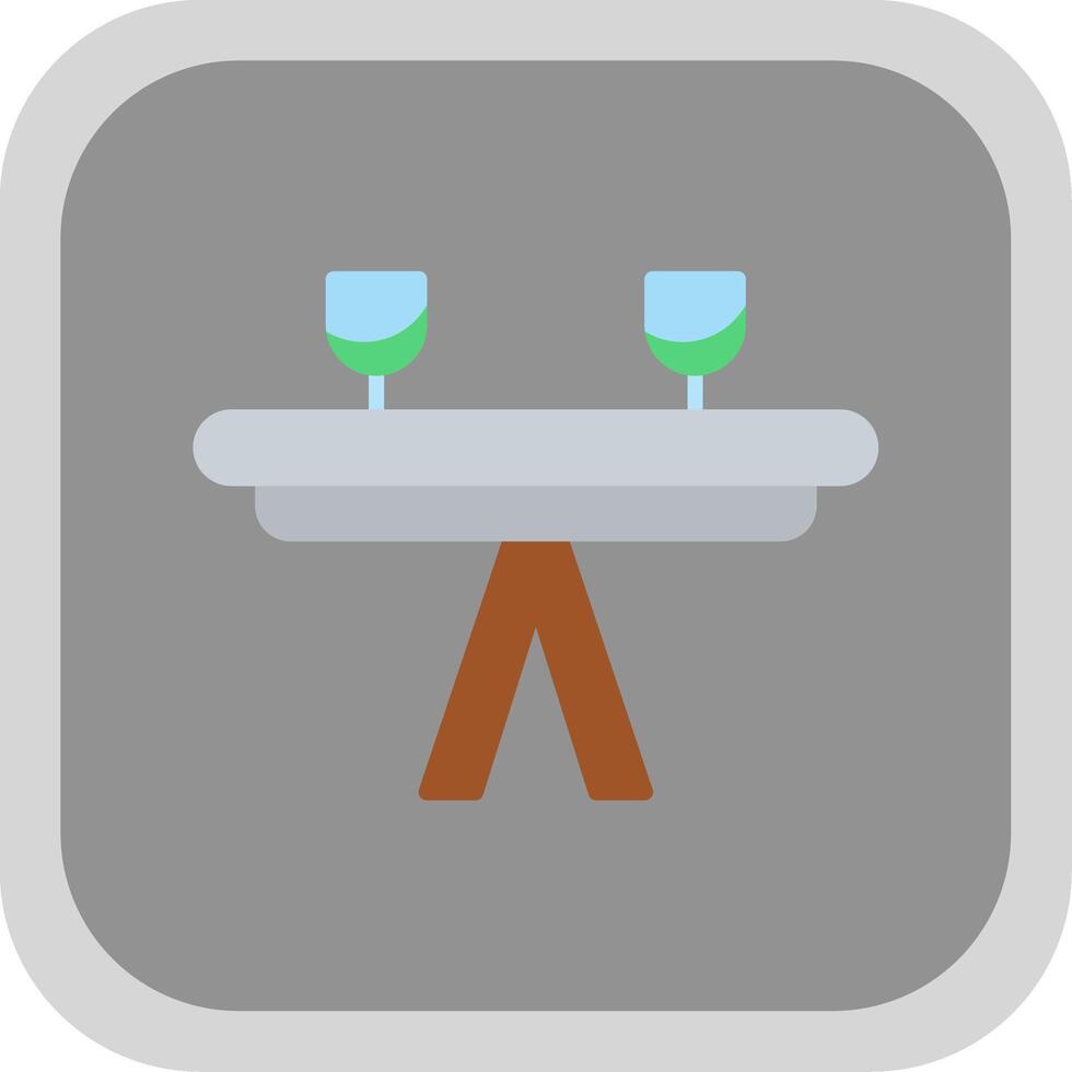 Table Flat round corner Icon Design vector