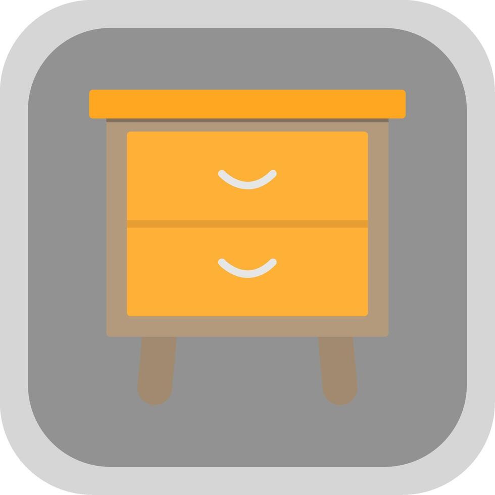 Side Table Flat round corner Icon Design vector
