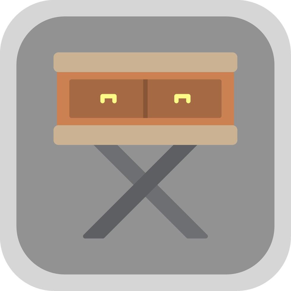 Side Table Flat round corner Icon Design vector