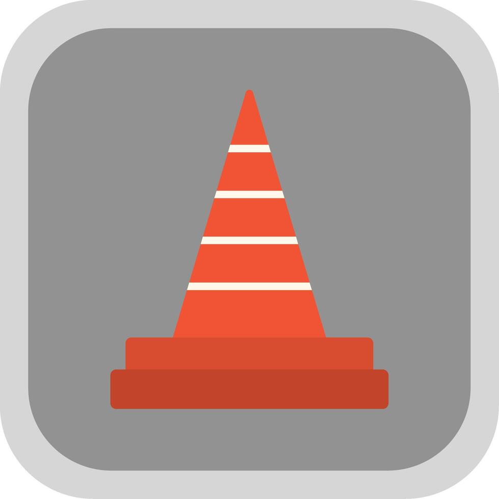Traffic Cone Flat round corner Icon Design vector