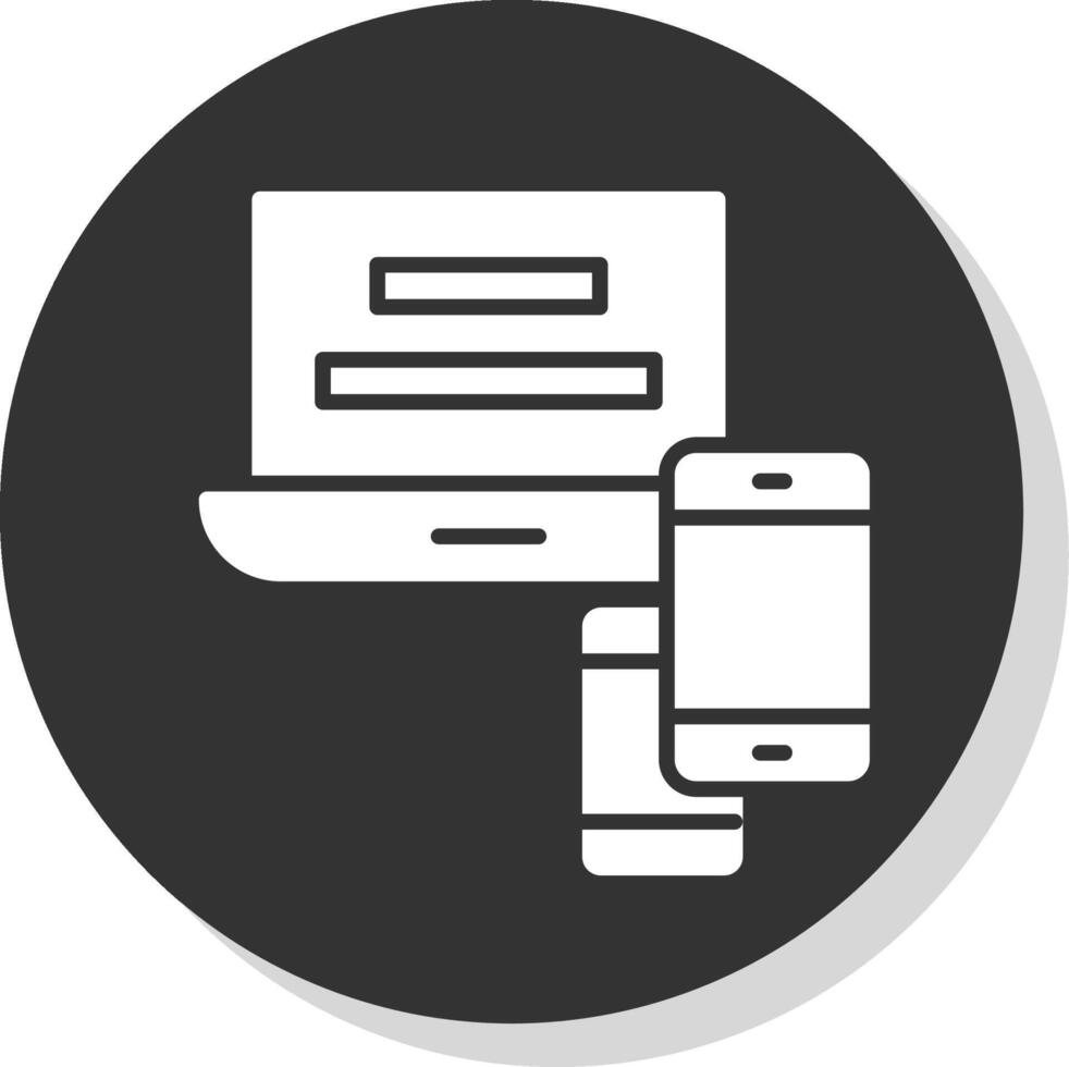 Responsive Website Glyph Shadow Circle Icon Design vector