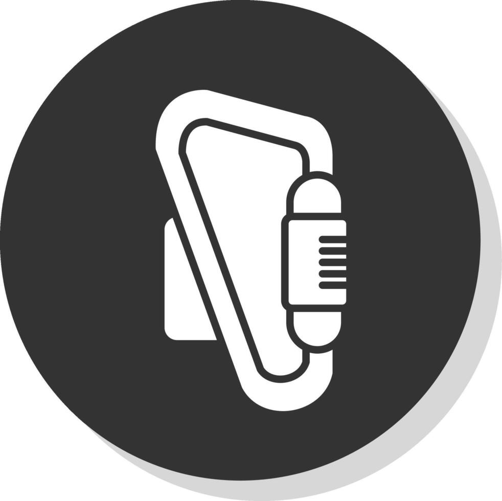Carabiner Glyph Shadow Circle Icon Design vector