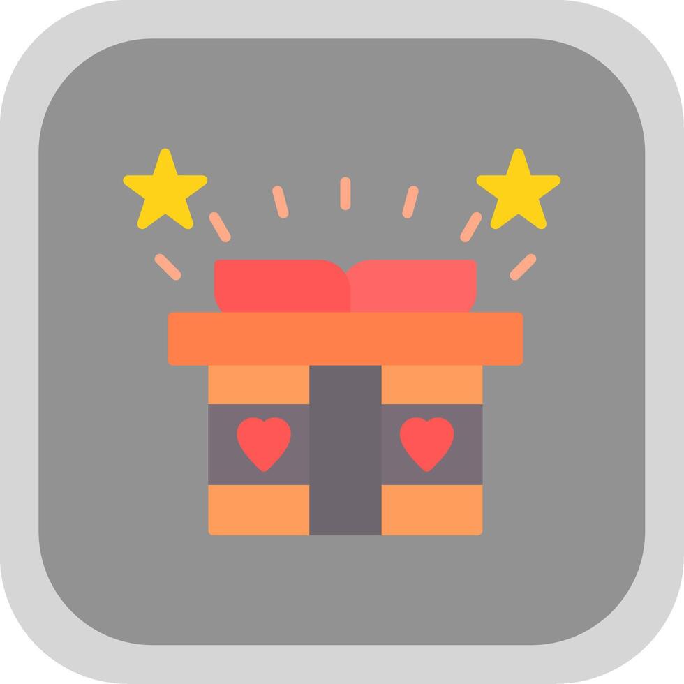 Gift Flat round corner Icon Design vector