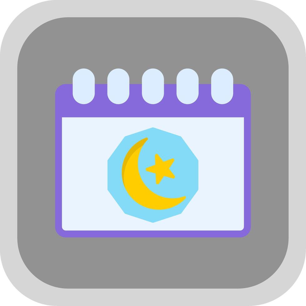 Ramadan Day Flat round corner Icon Design vector