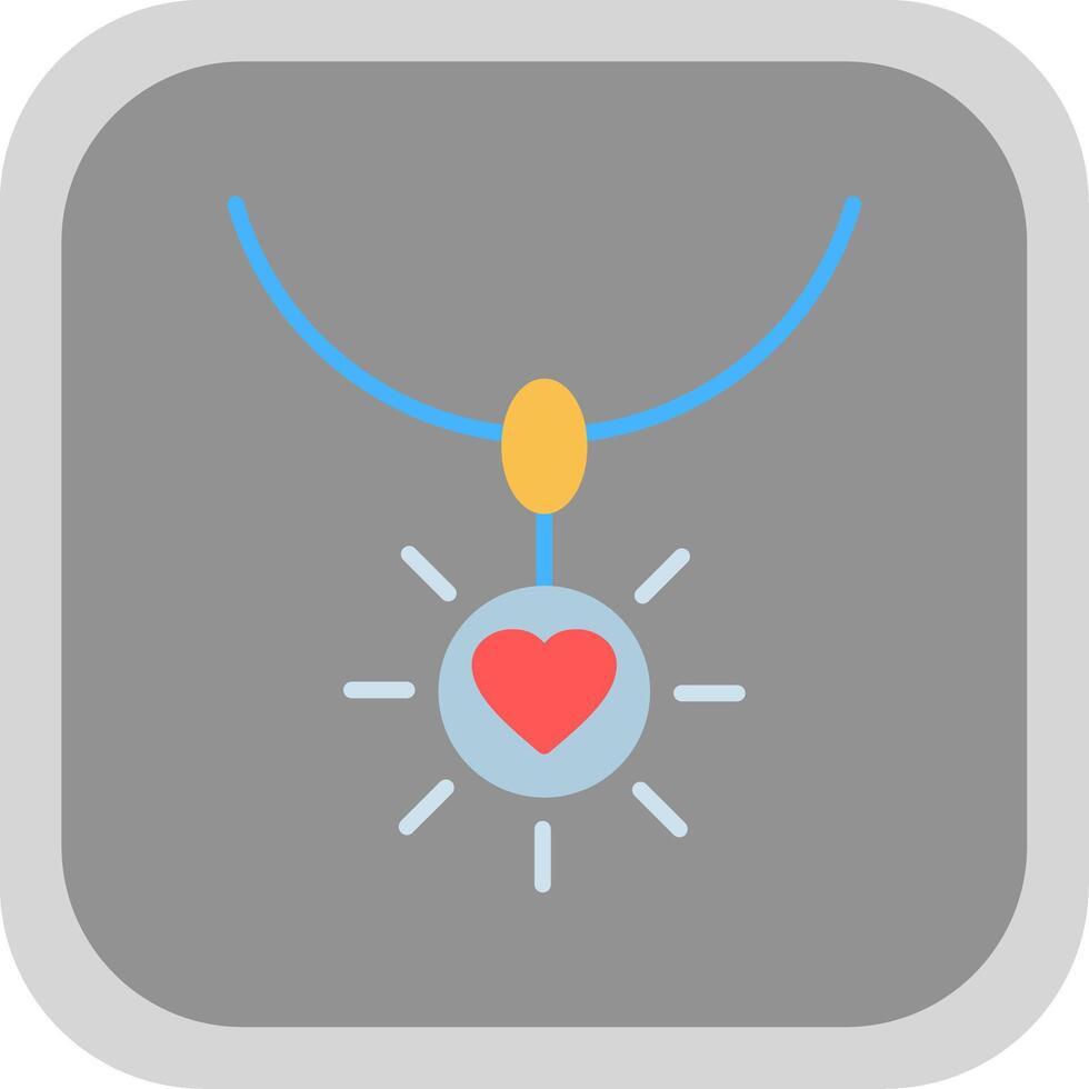 NECLACE Flat round corner Icon Design vector