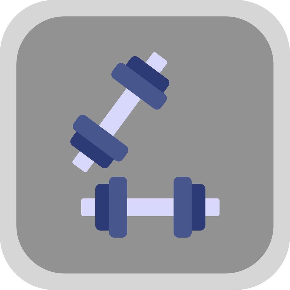 Dumbell Flat round corner Icon Design vector