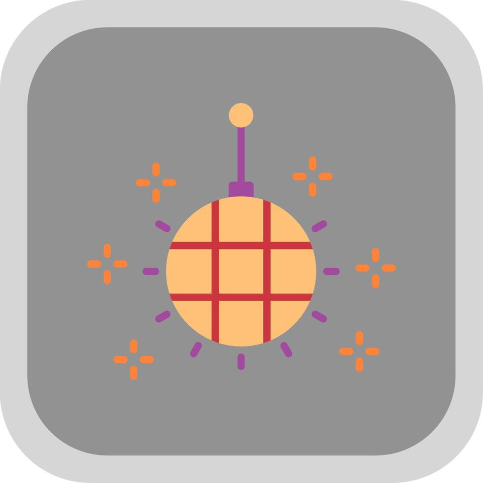Disco Ball Flat round corner Icon Design vector