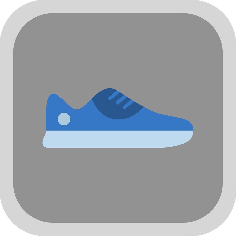 zapatilla de deporte plano redondo esquina icono diseño vector