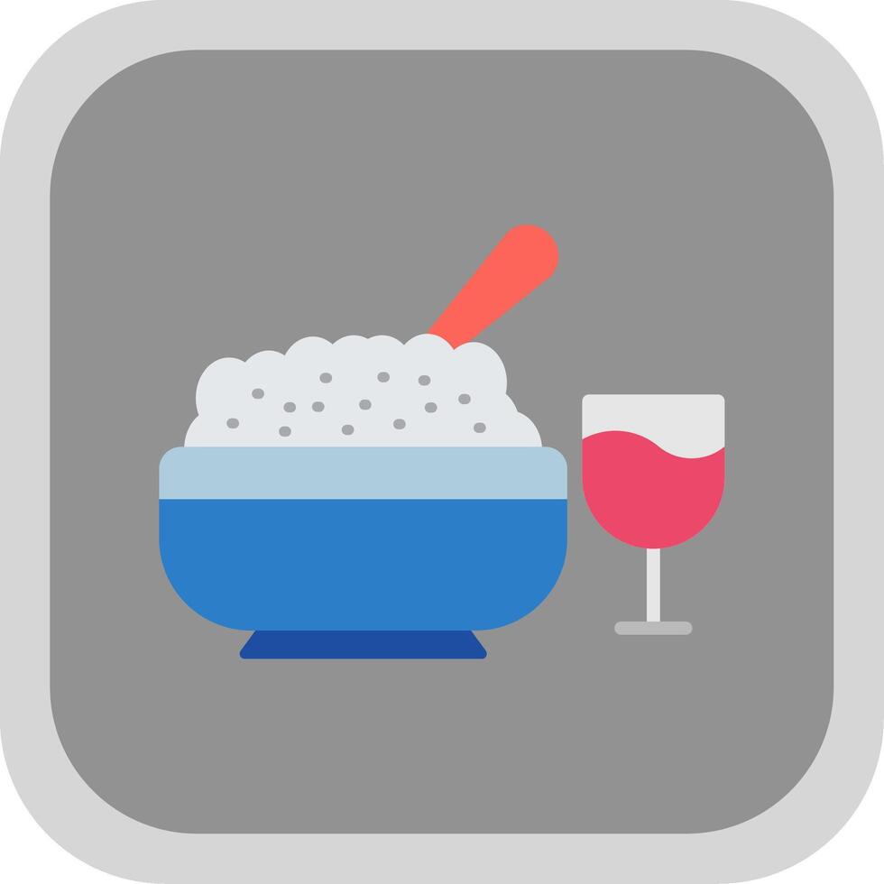 Iftar Flat round corner Icon Design vector