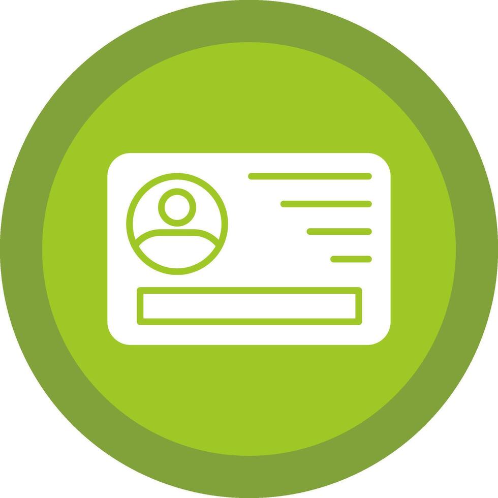 Id Card Glyph Due Circle Icon Design vector