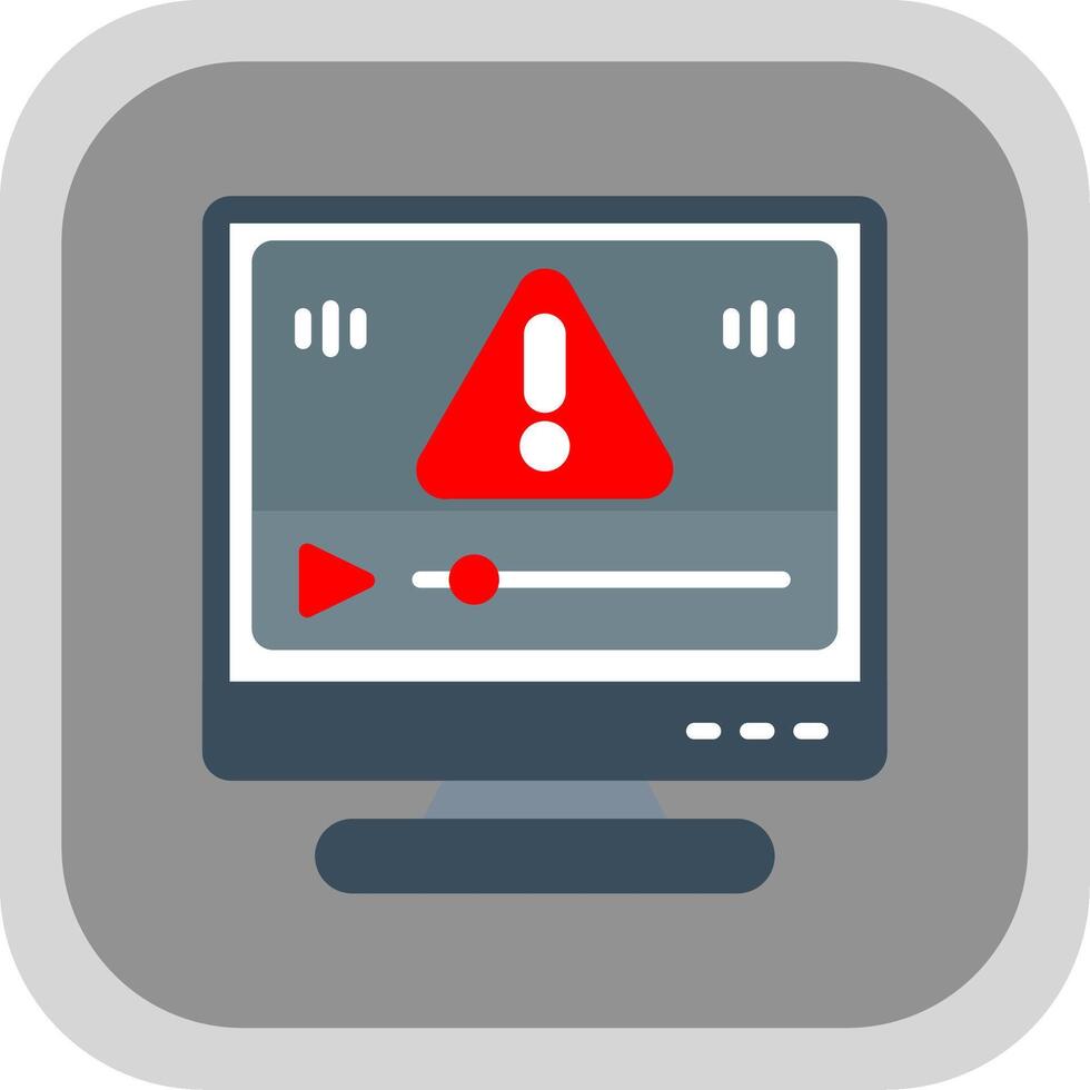 Error Flat round corner Icon Design vector