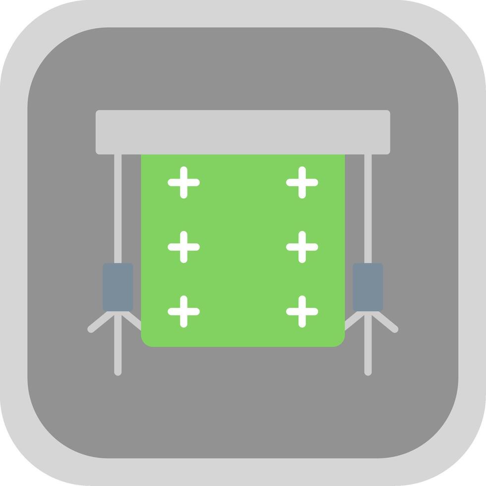 Green Screen Flat round corner Icon Design vector