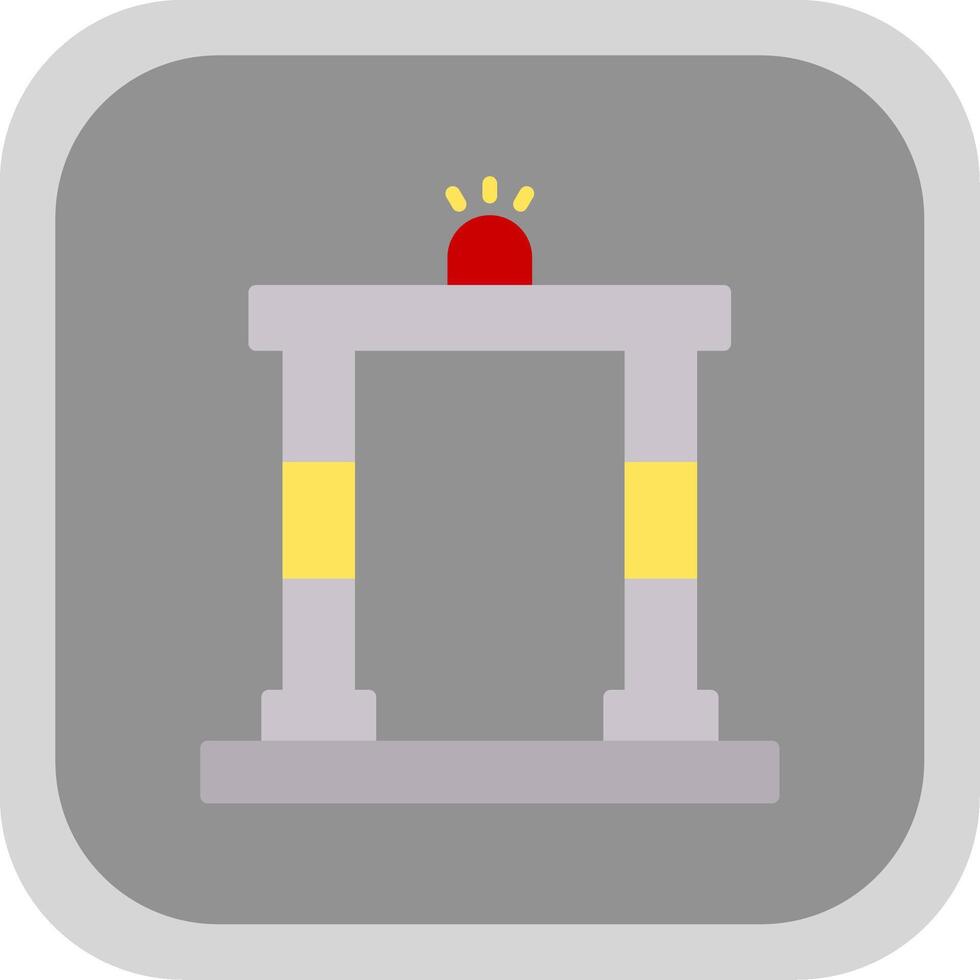 Metal Detector Flat round corner Icon Design vector