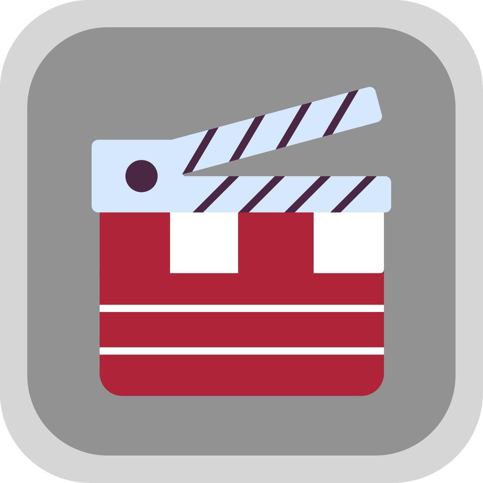 Clapperboard Flat round corner Icon Design vector