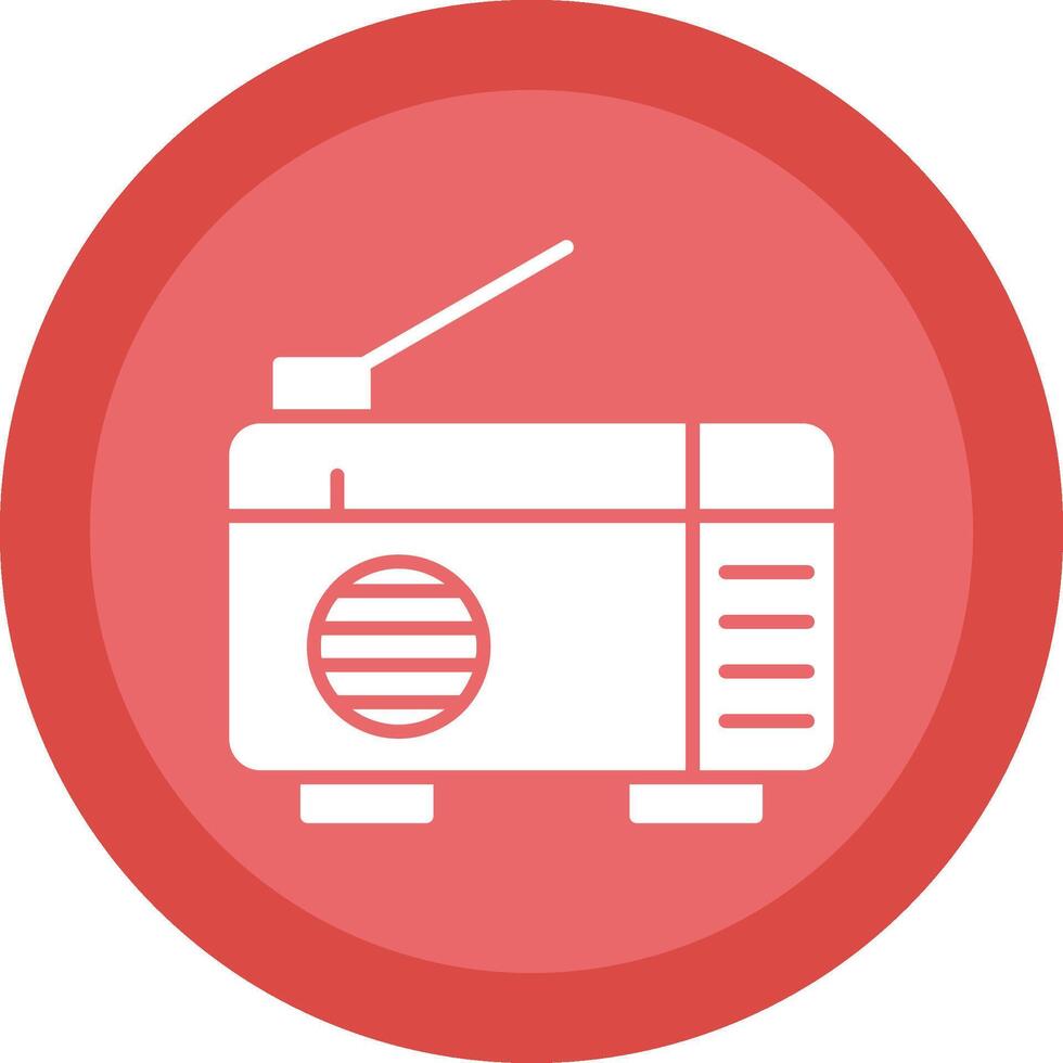 Radio Glyph Due Circle Icon Design vector