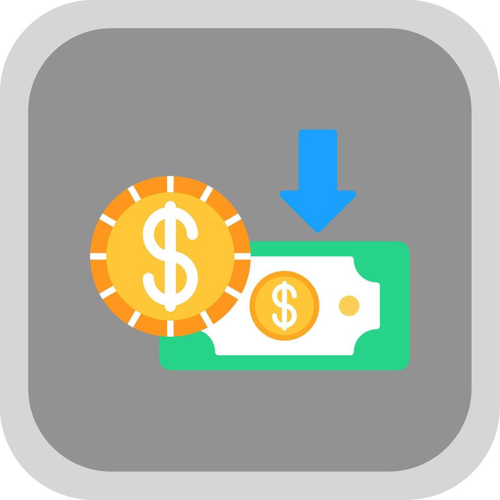 Dollar Flat round corner Icon Design vector
