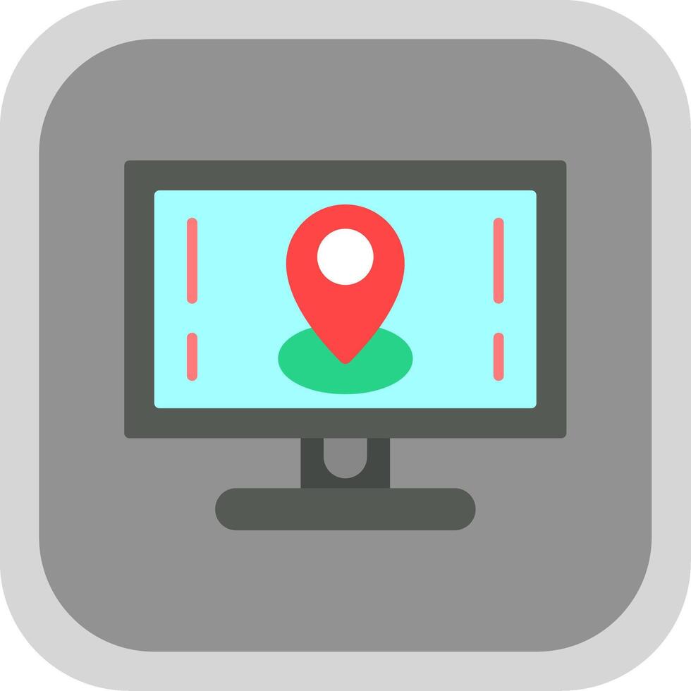 Monitor Flat round corner Icon Design vector