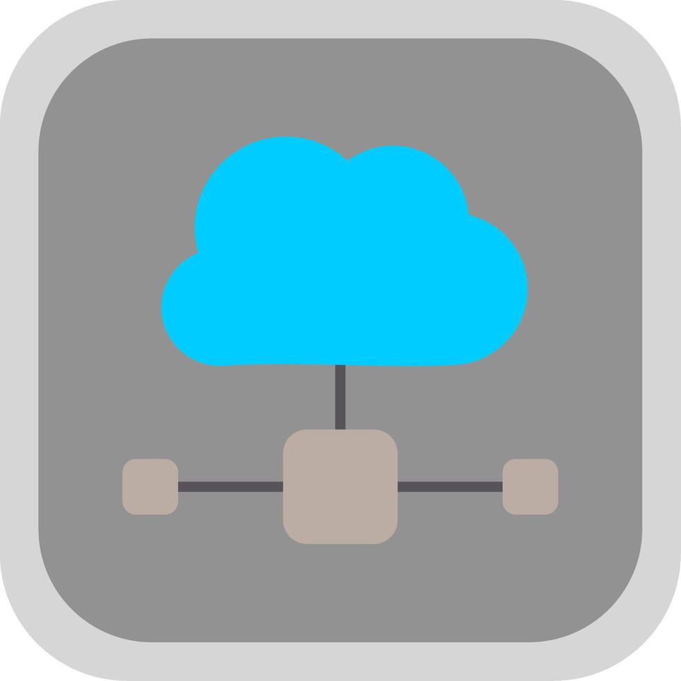 Cloud Flat round corner Icon Design vector