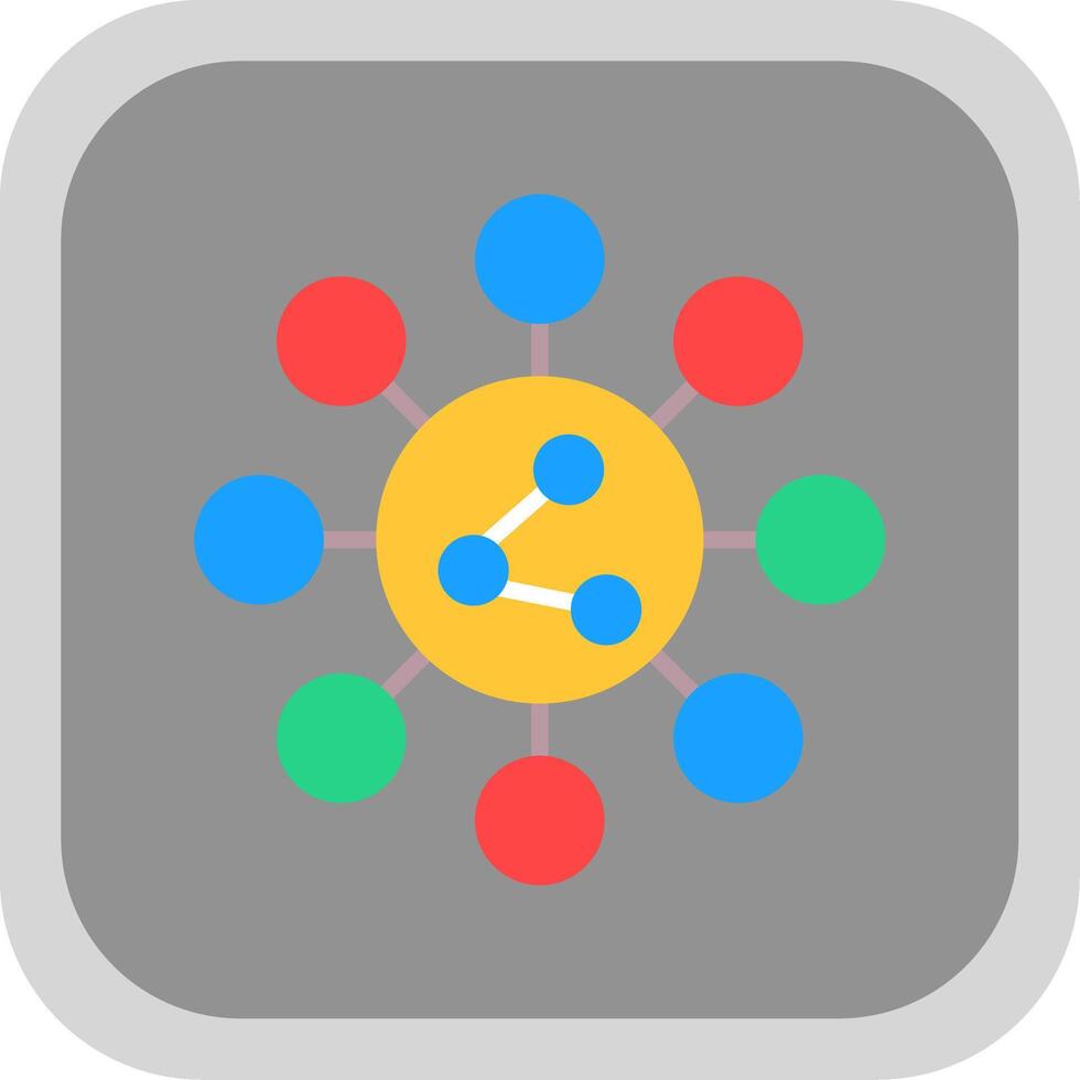 Share Flat round corner Icon Design vector