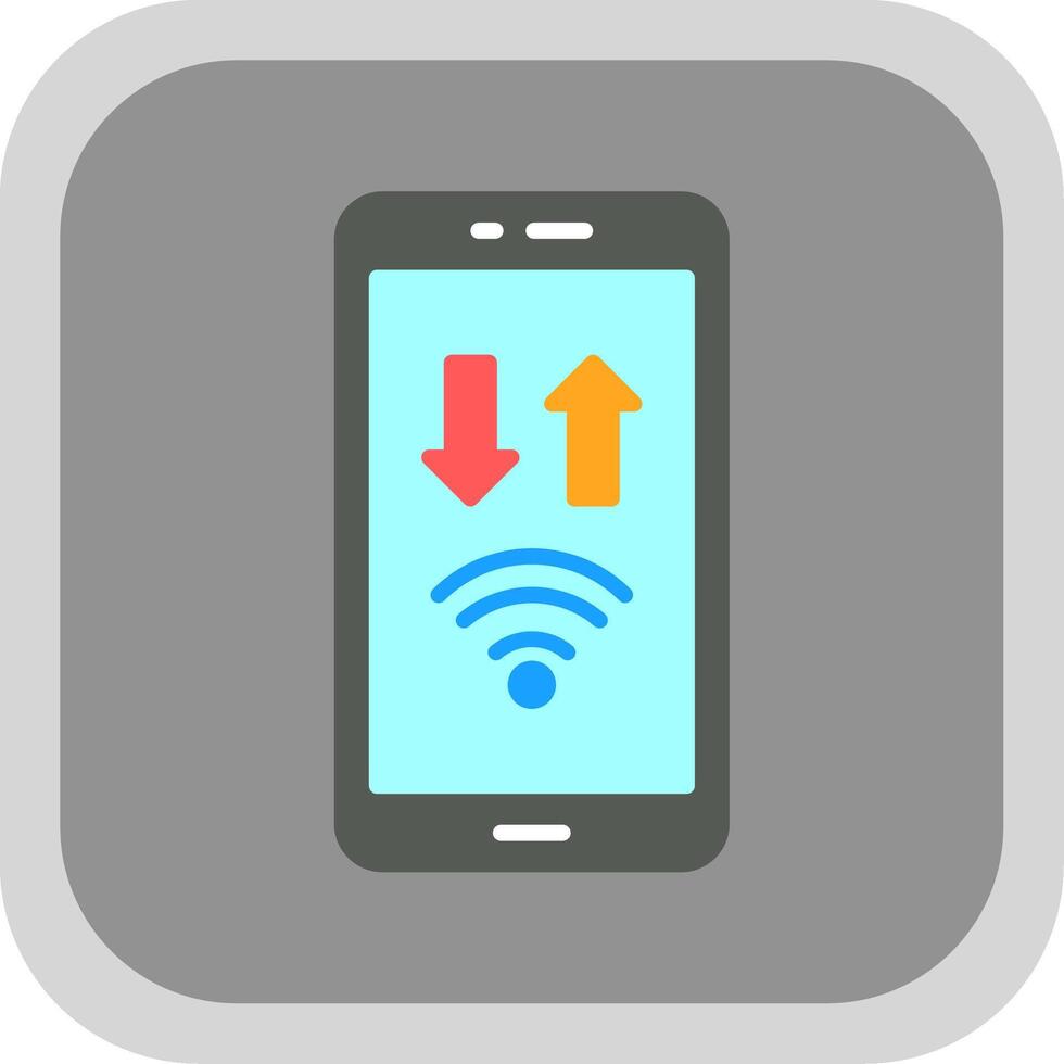 Mobile Phone Flat round corner Icon Design vector