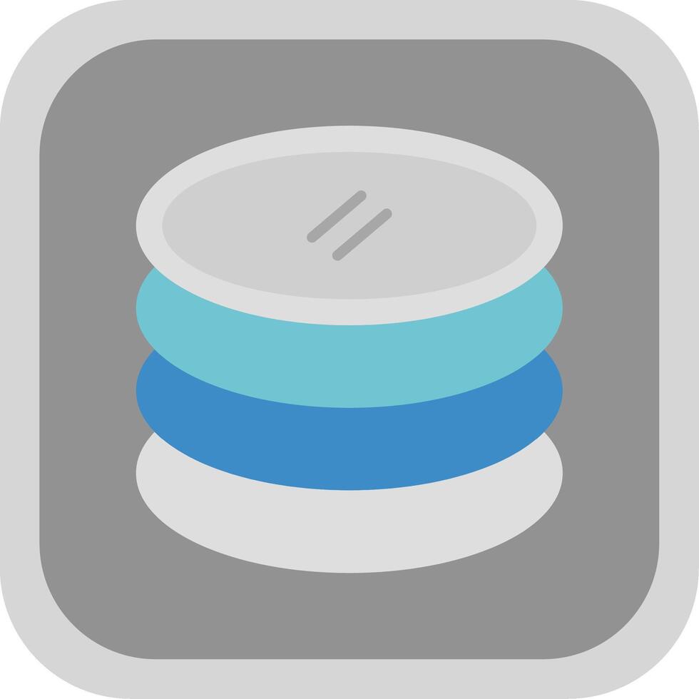 Plates Flat round corner Icon Design vector