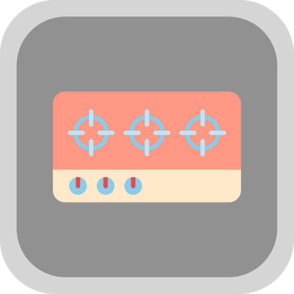 Hob Flat round corner Icon Design vector