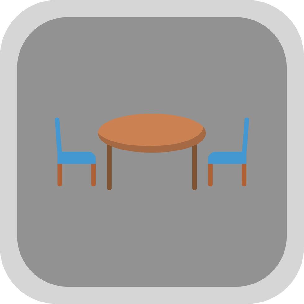 Kitchen Table Flat round corner Icon Design vector
