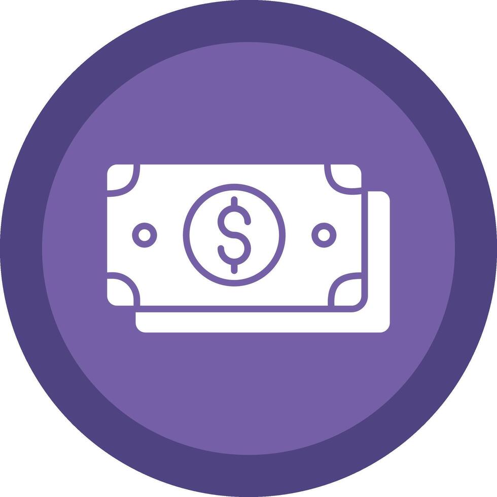 Dollar Bill Glyph Due Circle Icon Design vector