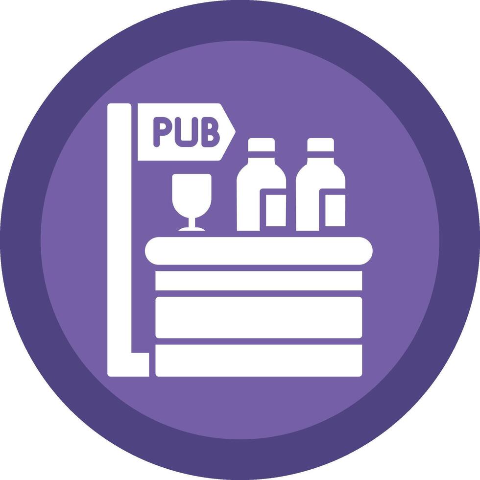 Pub Glyph Due Circle Icon Design vector