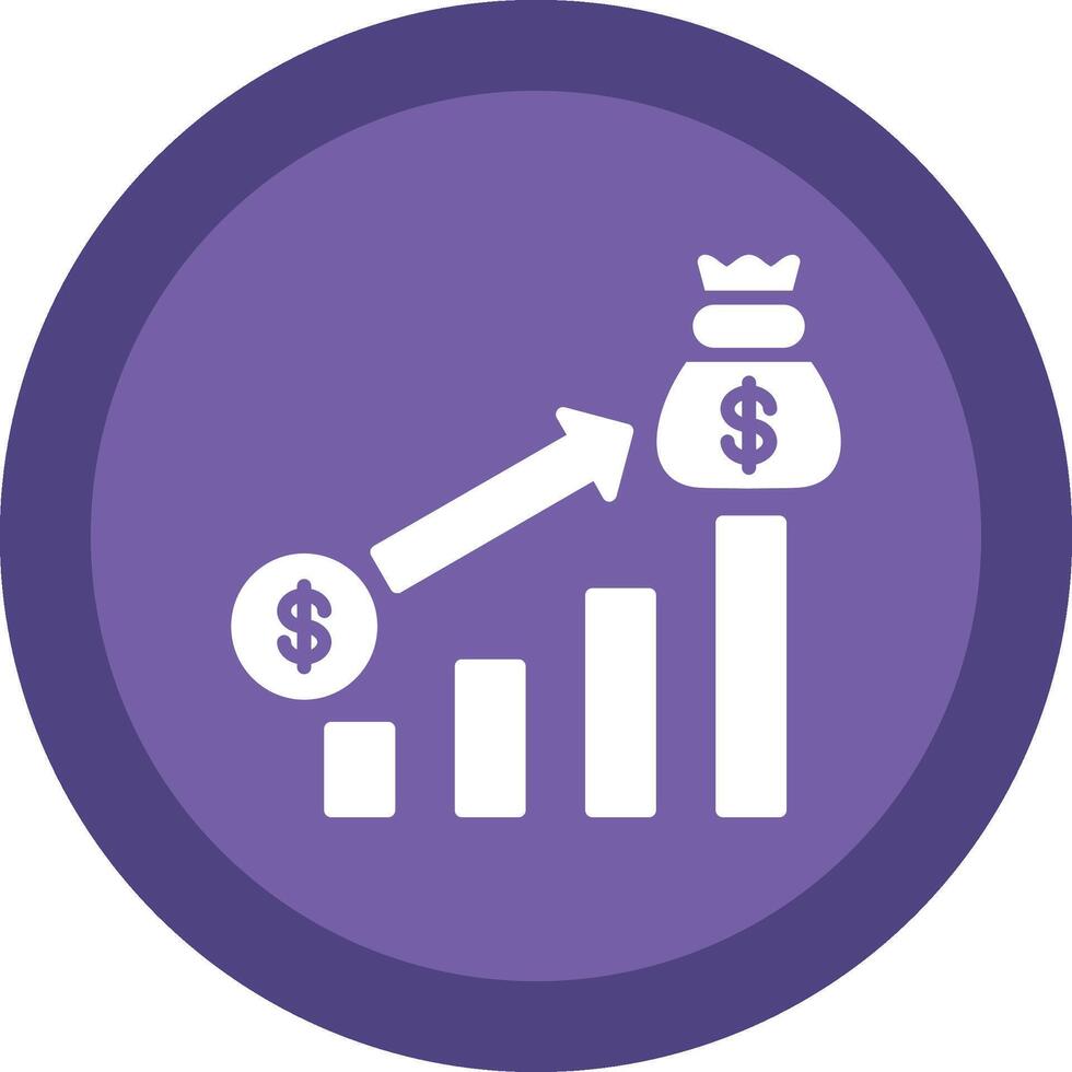 Money Growth Glyph Due Circle Icon Design vector