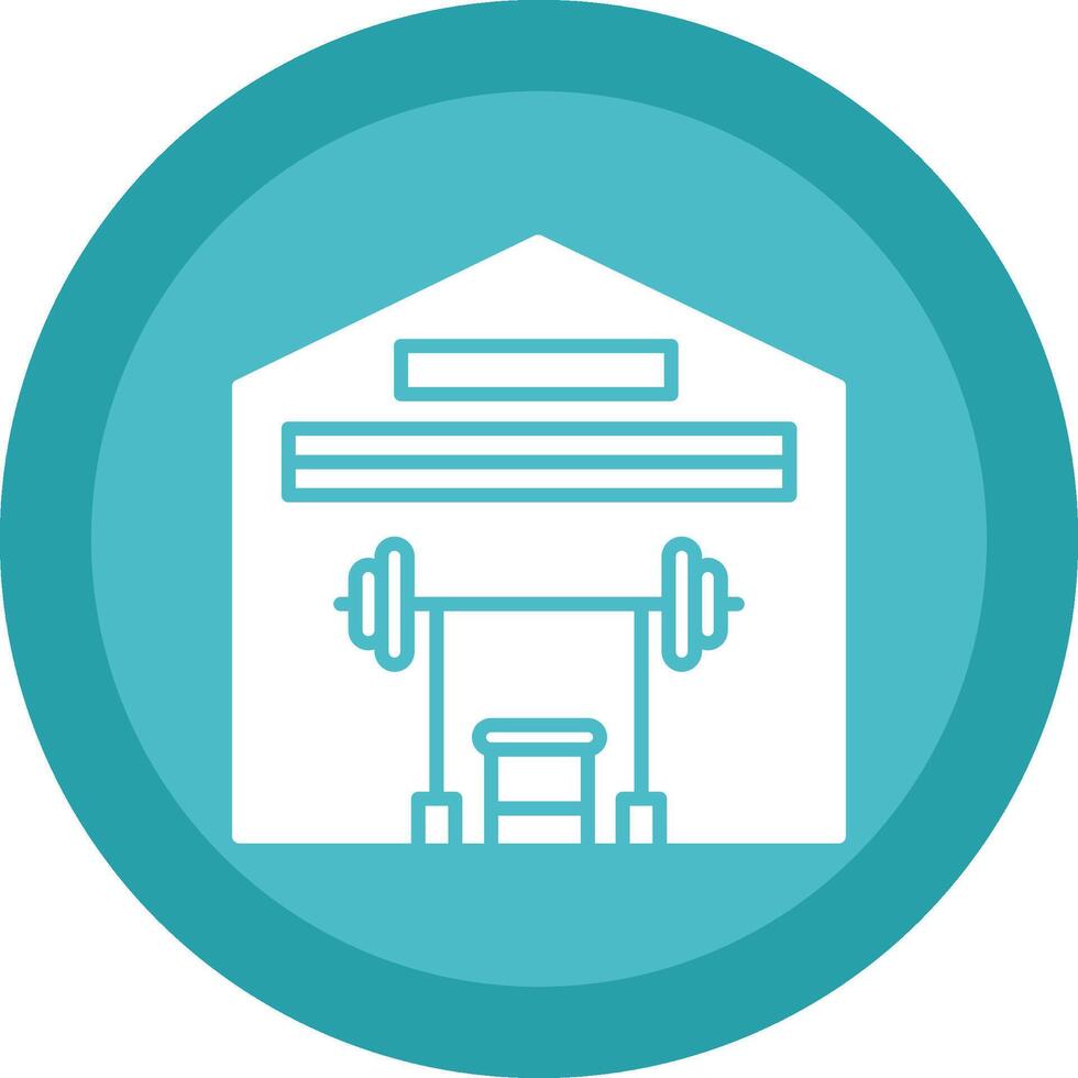 Gym Glyph Due Circle Icon Design vector