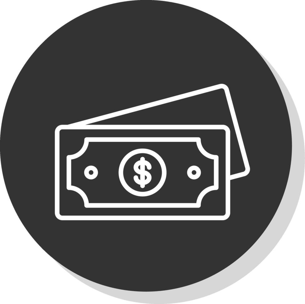 Dollar Glyph Due Circle Icon Design vector