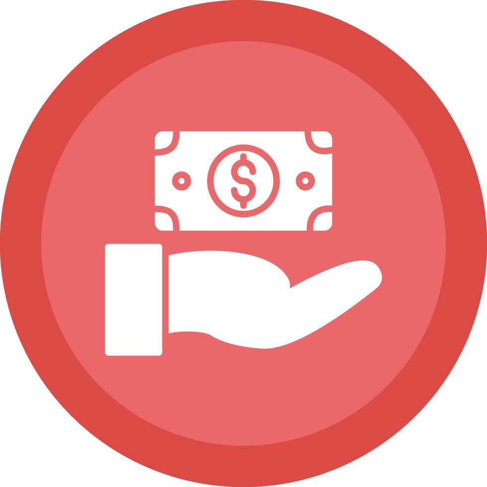 Give Money Glyph Due Circle Icon Design vector