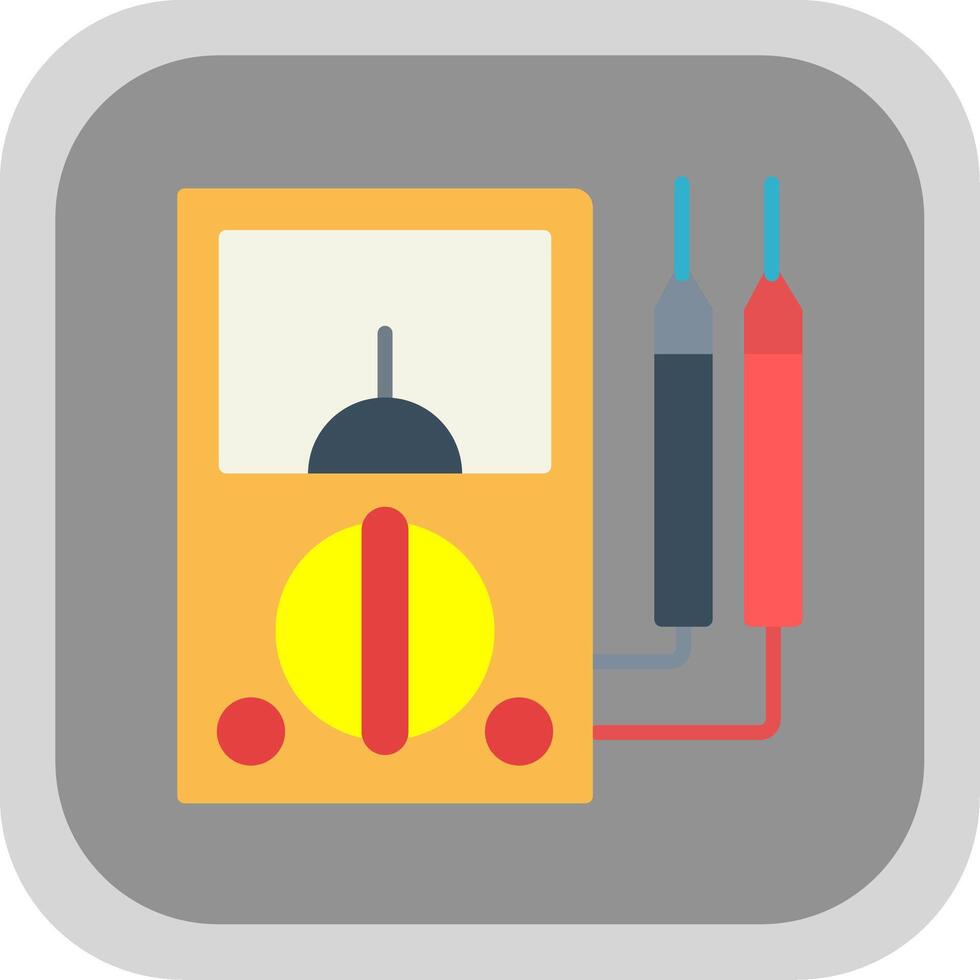 Multimeter Flat round corner Icon Design vector