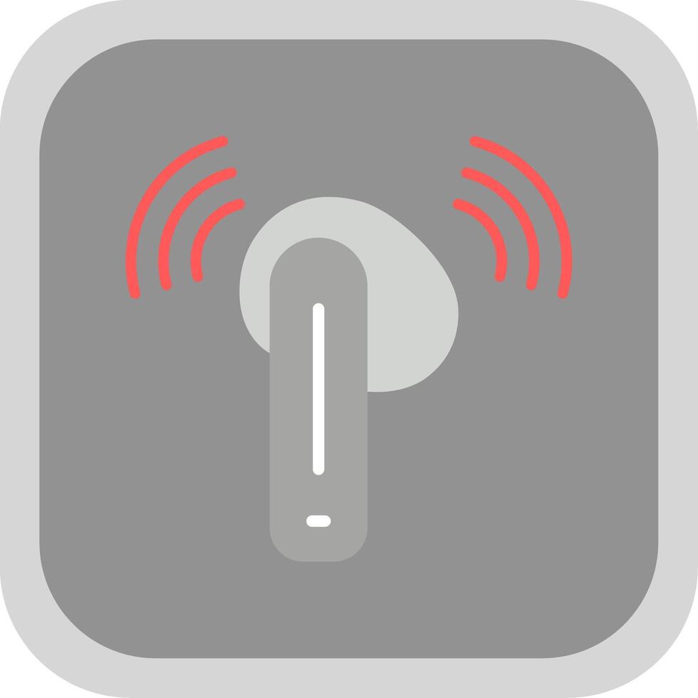 Earbud Flat round corner Icon Design vector