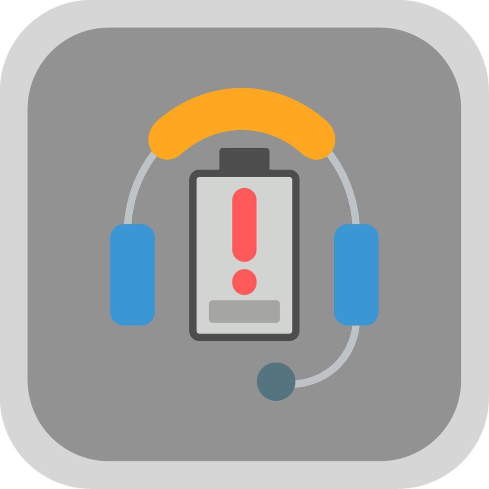 Headphones Flat round corner Icon Design vector