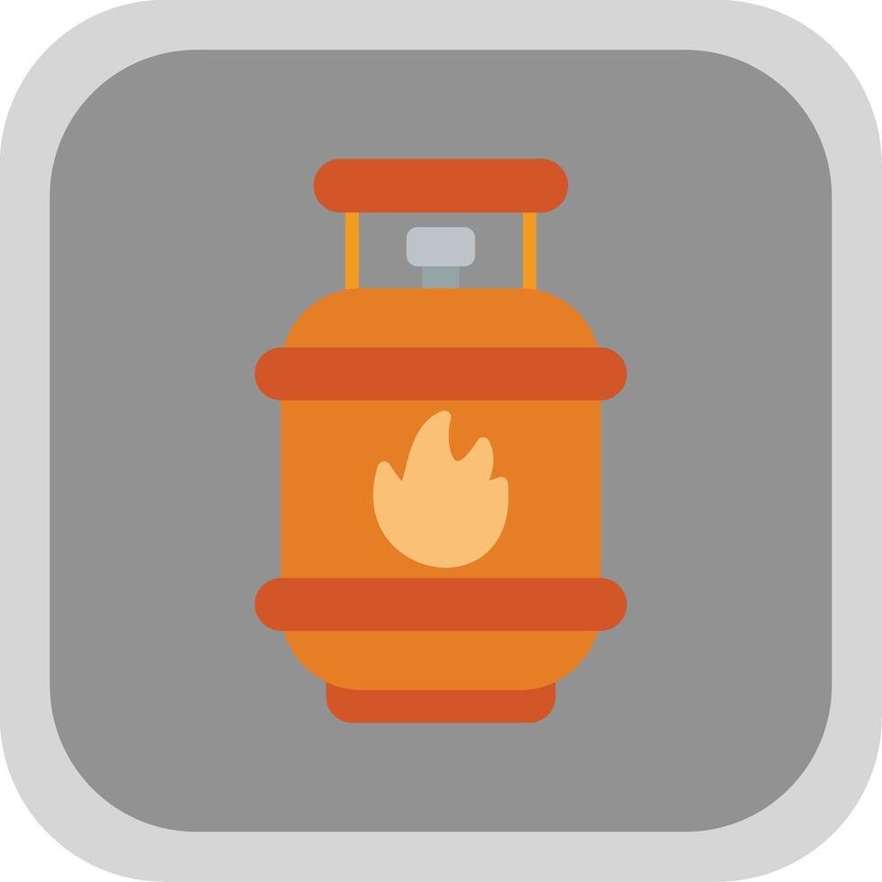 Gas Flat round corner Icon Design vector