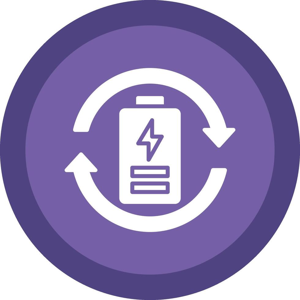 Eco Battery Glyph Due Circle Icon Design vector