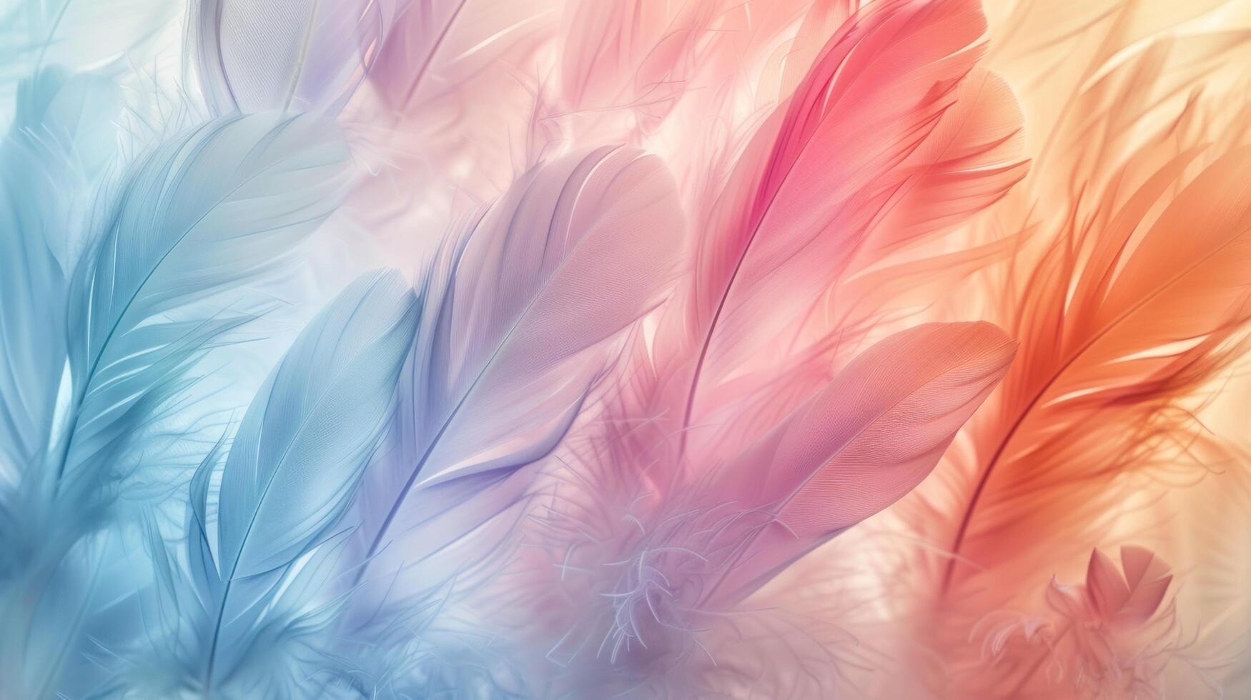 Pastel Color Soft Feather Abstract Background, Dreamy Palette of Serene Hues for Sophisticated Designs photo