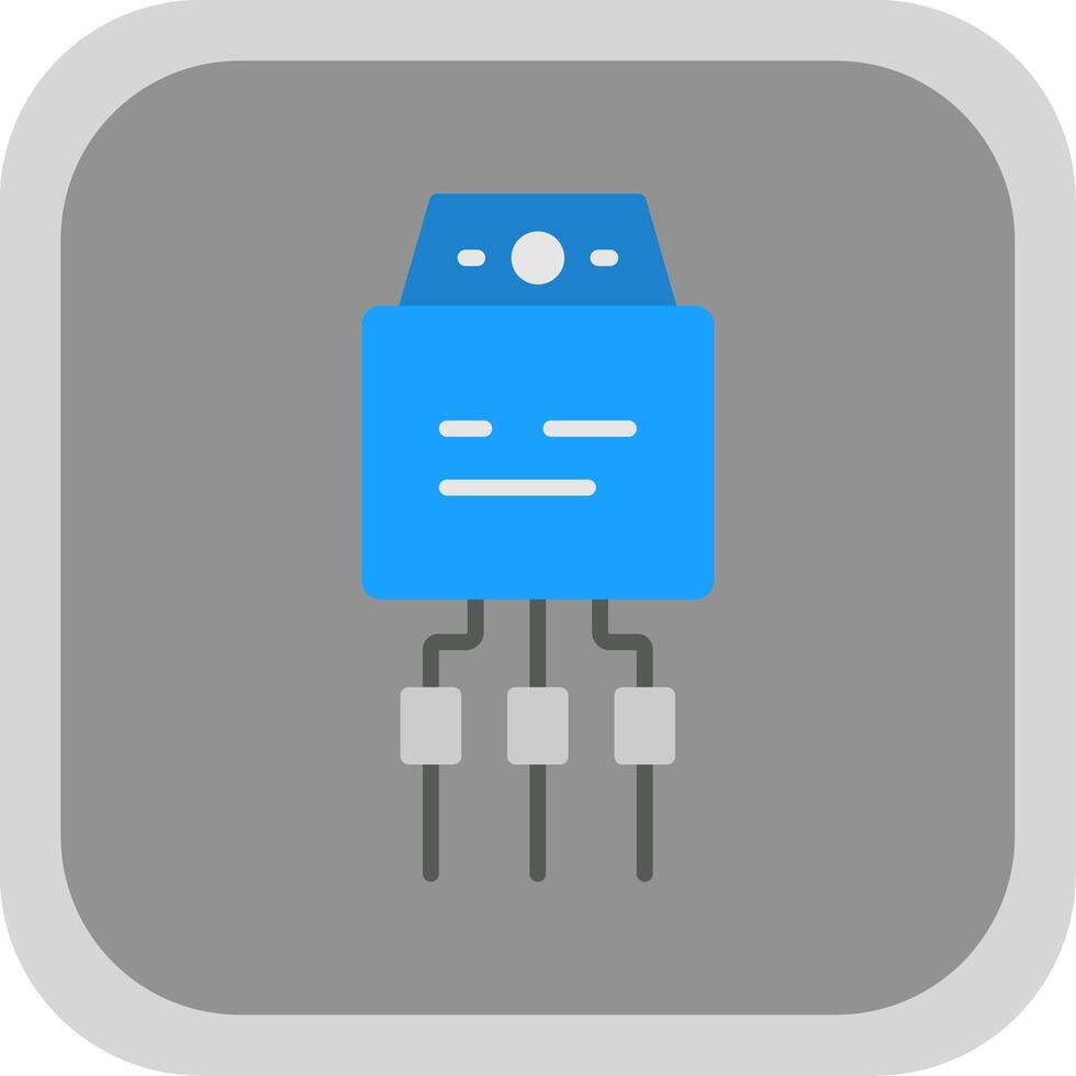 Transistor Flat round corner Icon Design vector