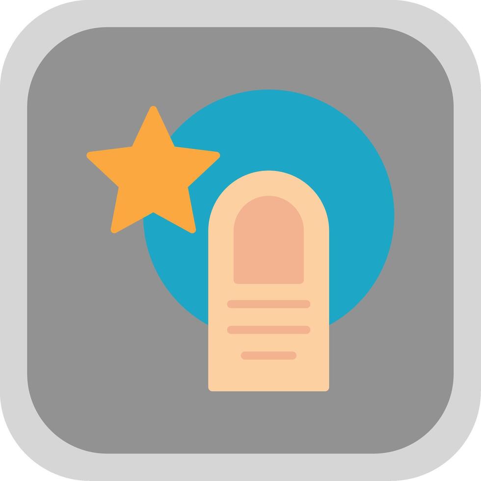 Star Flat round corner Icon Design vector