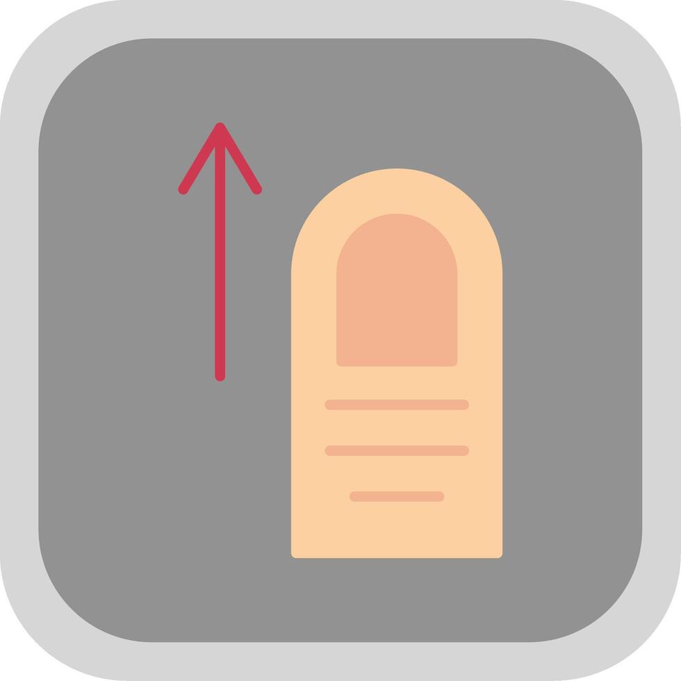 Tap Up Flat round corner Icon Design vector