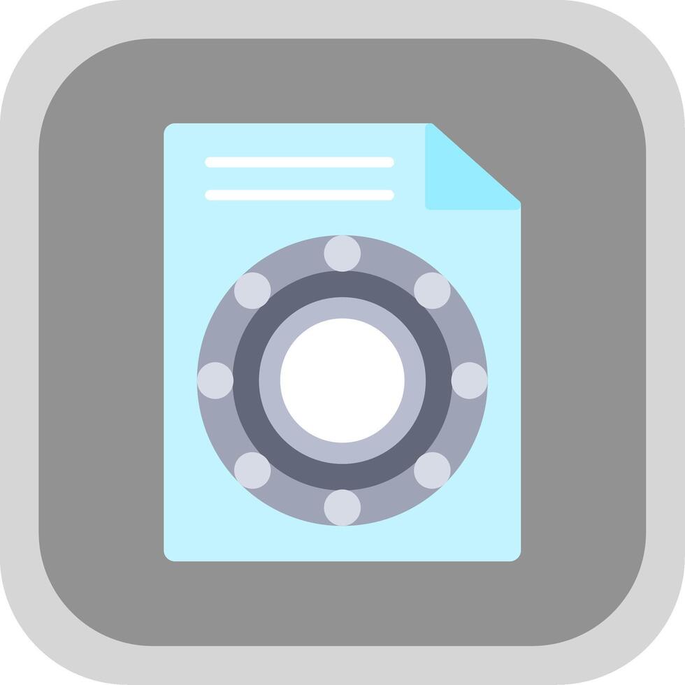 Ball Bearing Flat round corner Icon Design vector